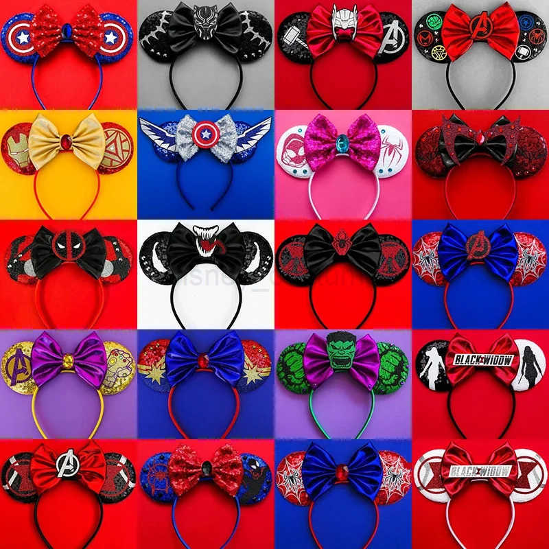 Disney Sleeping Beauty Ears Princess Aurora Headband Women Briar Rose Hairbands Girl Sequeins Bow Hair Accessories Kids Love Gift X250425