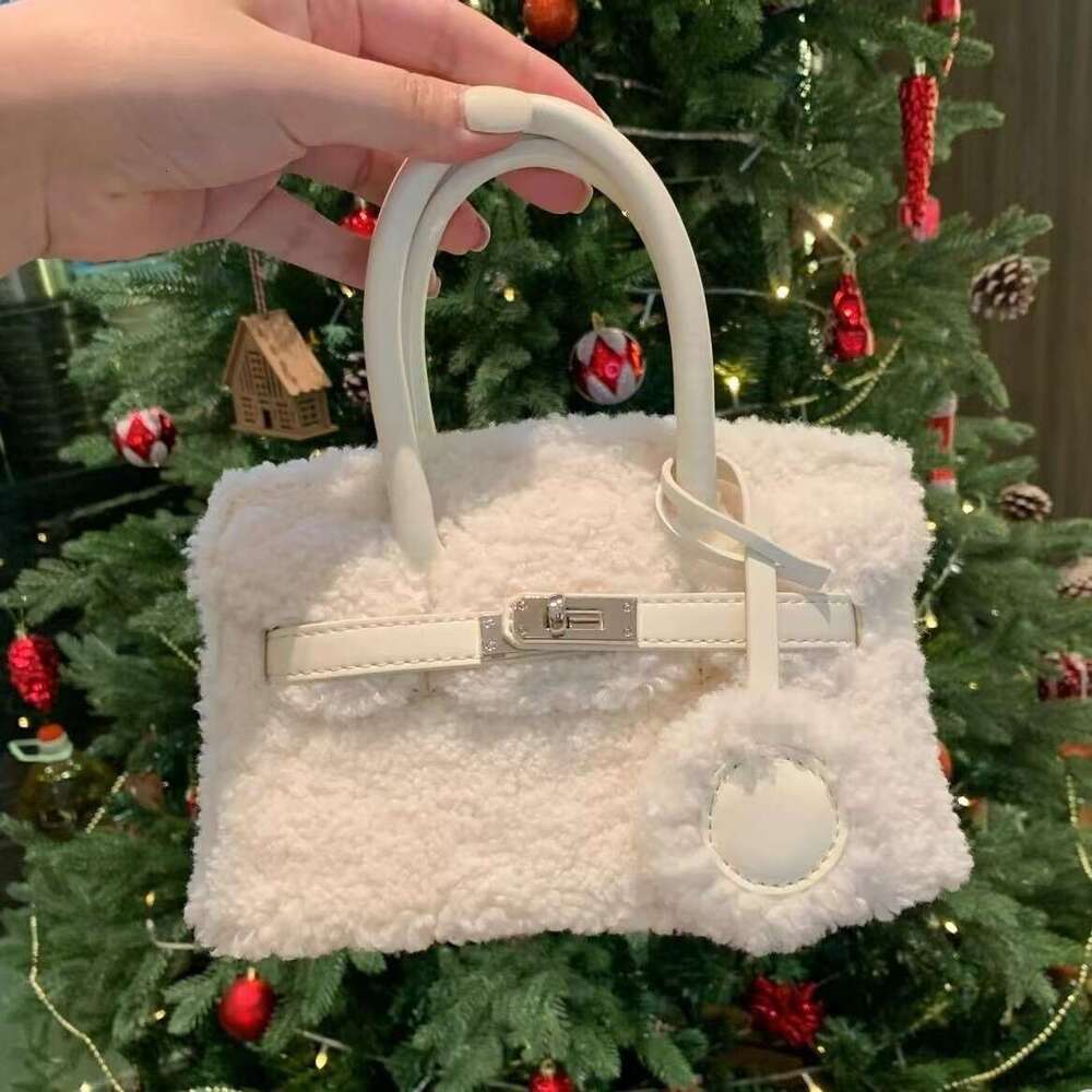 designer 2025 Autumn Winter Furry Crossbody Women's Plush Bag Lamb Wool Single Shoulder Handbag
