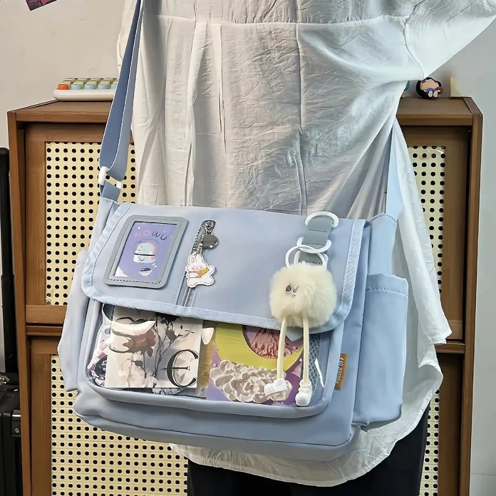 Y2K Japanese Harajuku School Bags for Teenage Girls 2024 Transparent Itabag Crossbody Bag DIY Badges Display Plate Ita Bag 250417