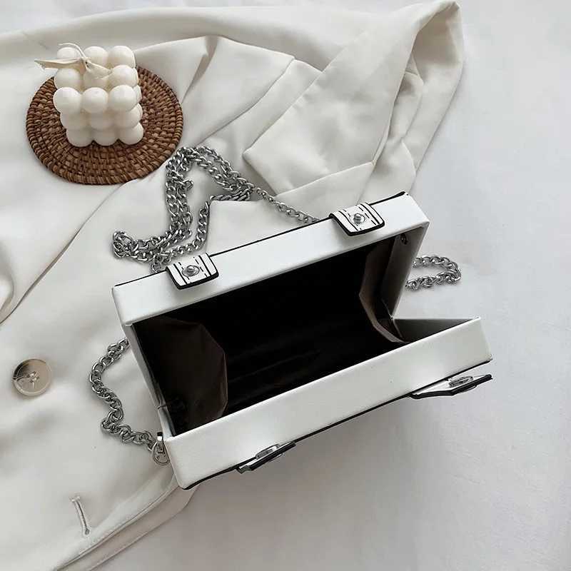 Black and white box design womens casual wallet and handbag fashion clutch bag shoulder chain bag 2023 cross body bag Pu leather W250421