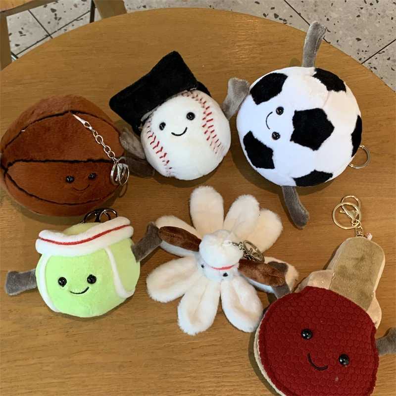 Cute Simulation Ball Series Plush Toy Cute Tennis Baseball Rugby Basketball Football Badminton Soft Pillow Kids Gifts Room DecorXJ251125