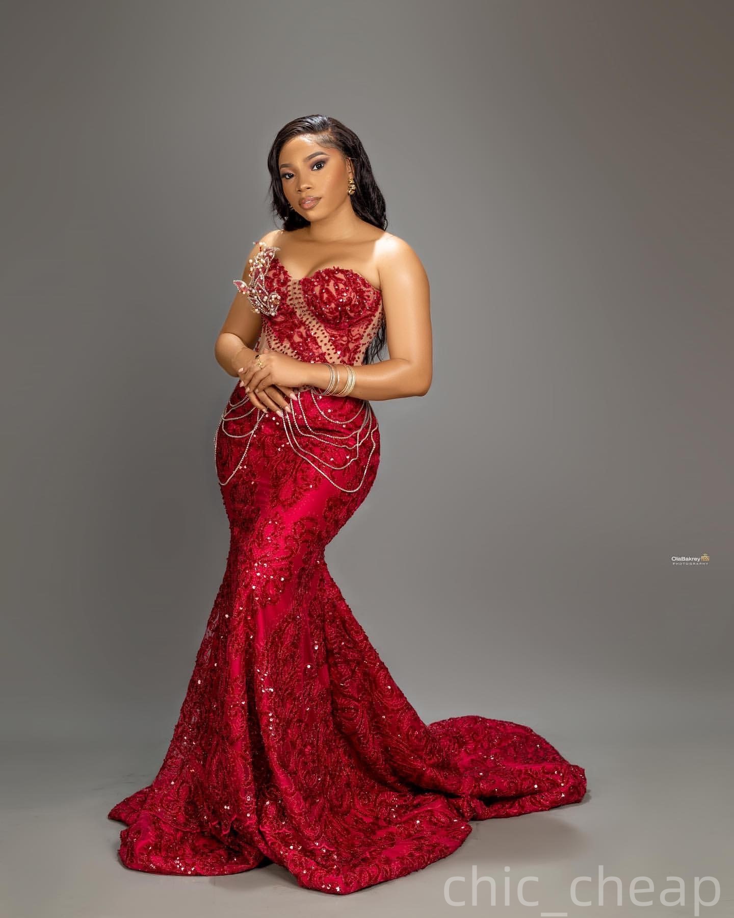 Red Mermaid Plus Size Prom Dresses 2025 Sequined Crystals Sweetheart Illusion Evening Formal Party Second Birthday Engagement Gowns Dress For Special 