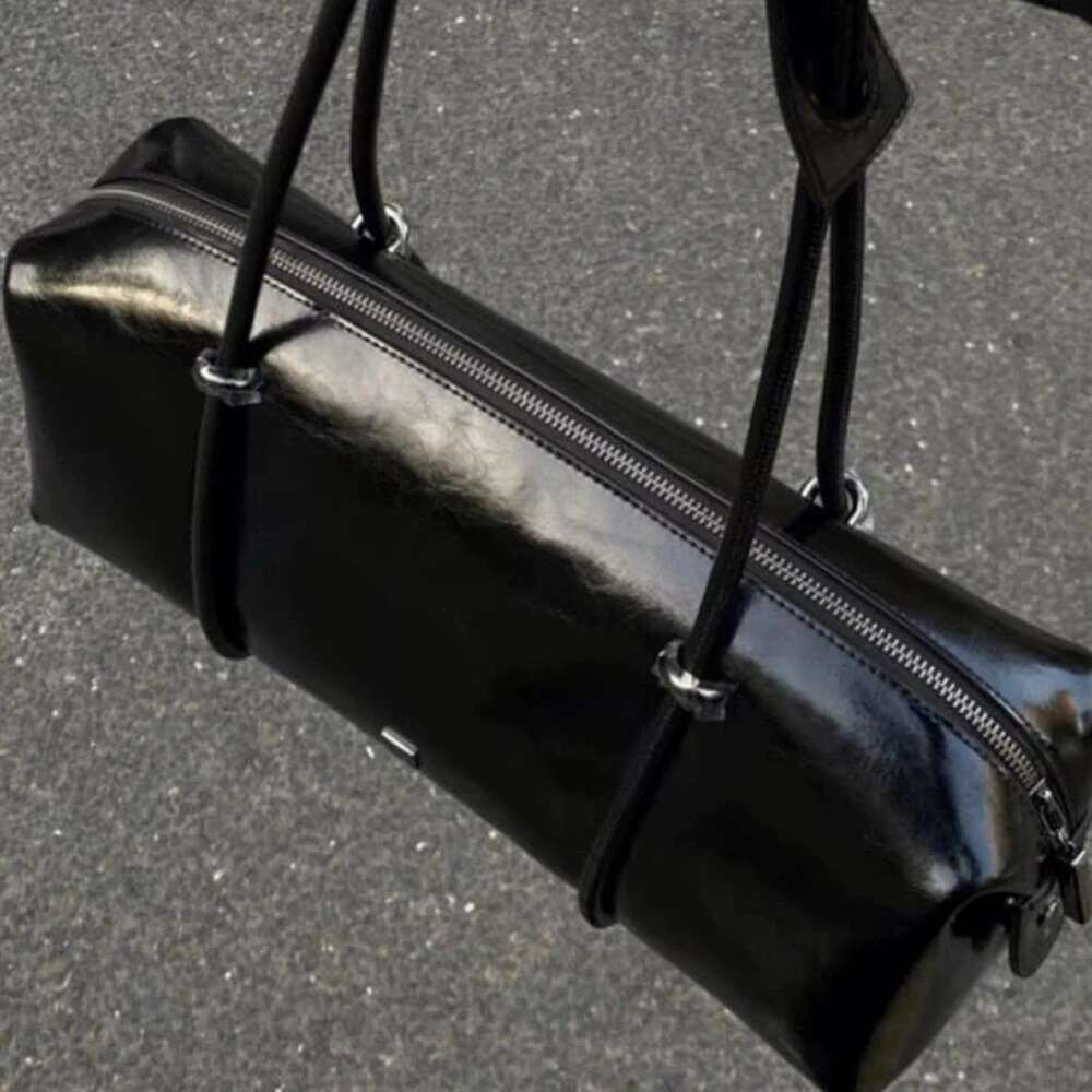 Women Stylish Armpit Large Capacity PU Boston Pillow Bag Casual Clutch Handbag Solid Color Zipper Closure For Outdoor Travel