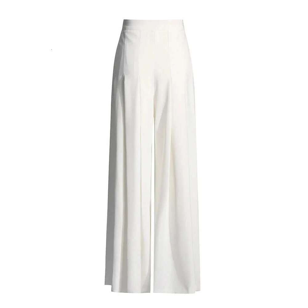 Chic Two Piece Sets For Women Diagonal Collar Short Sleeve Top High Waist Loose Pleated Wide Leg Pant Solid Set Female