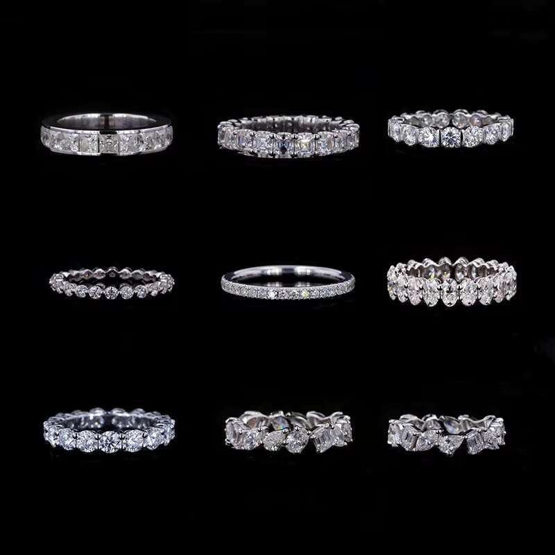 Starsgem S925 Sterling Silver 2x4mm Baguette Cut DEF VVS Moissanite Wedding Eternity Band