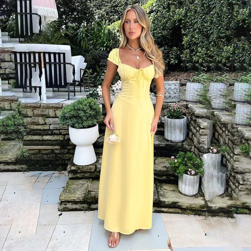 Dongdumaoyi Townlike Waist Wrap A Line Dress Women Strapless Spring Summer Maxi Long Bow Backless Nightclub Sexy Party Dresses