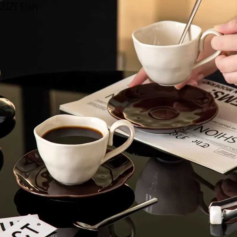 Creative Flower Shape Saucer Ceramic Cupsaucer Dining Table Coffee Cup Milk Tea Mugs Afternoon Tea Teacup Fruit Juice Container Y251125