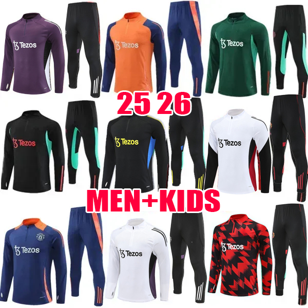 MOUNT Men kids soccer football tracksuit sets F. DE JONG RONALDO chandal training FERNANDES RASHFORD Tracksuit