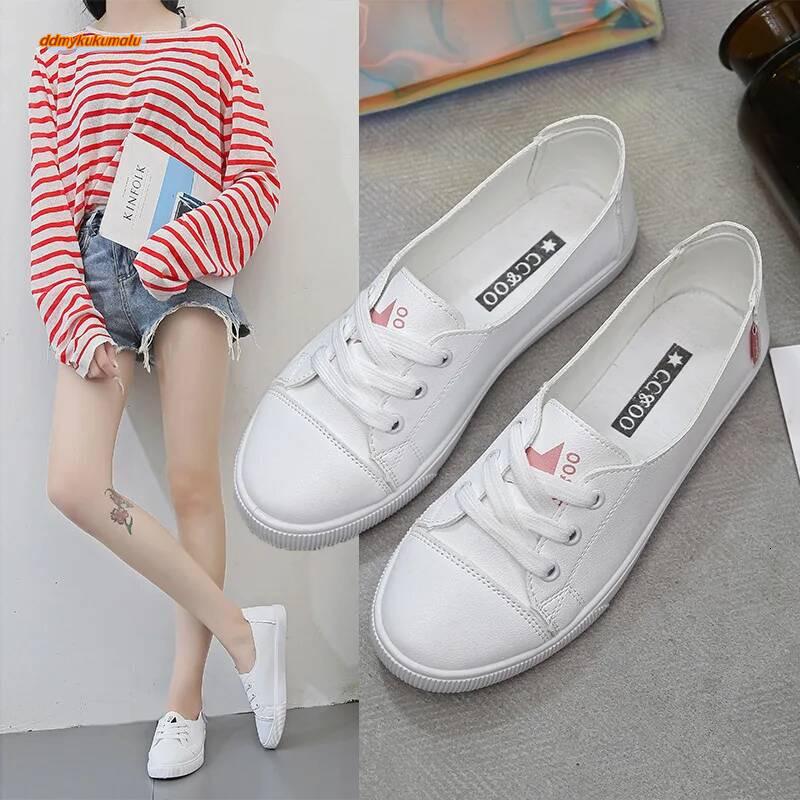 New Light -mouth White Female Cloth leisure Korean Women Flat Shoes Ladies Shoe Soft Breathable Zapatos Para Mujeres ddmykukumalu