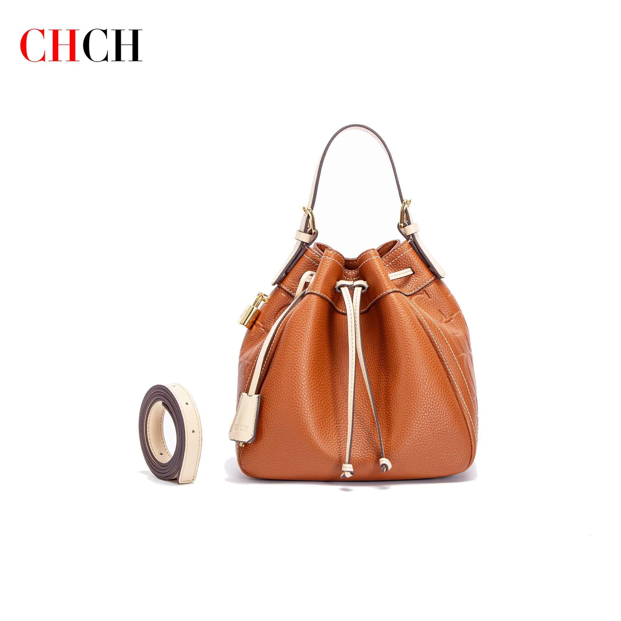 CHCH Women's Bucket 2024 New Drawstring Wallet Detachable Shoulder Bag