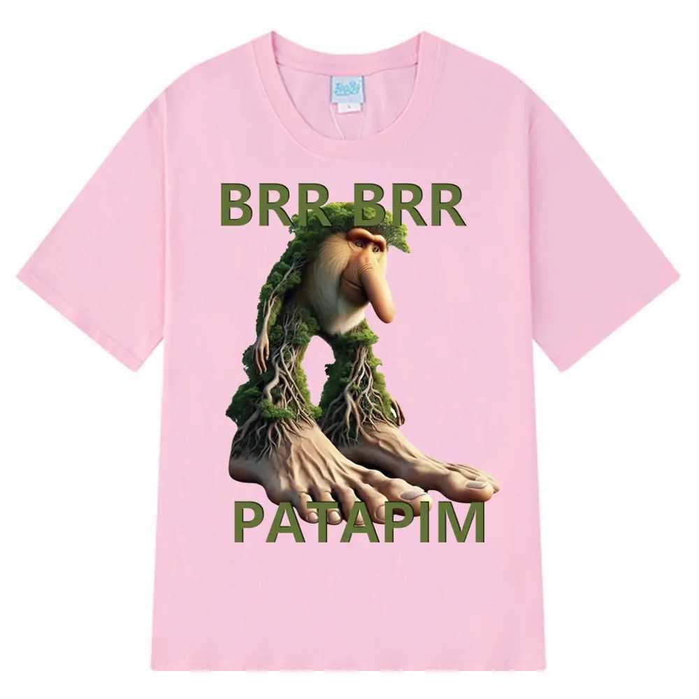Brr Patapim T-shirt Funny Italian Brainrot Meme Graphic T-shirt Mens Summer 100% Cotton Comfortable Soft O-neck T-shirt Top W250425