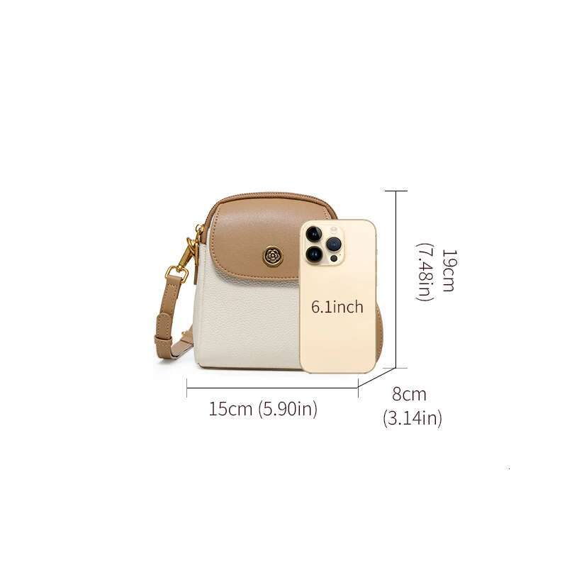 Aidrani Genuine 2025 New Style Fashion Cross-Body Shoulder Soft Leather Mini Women's Mobile Phone Waist Bag