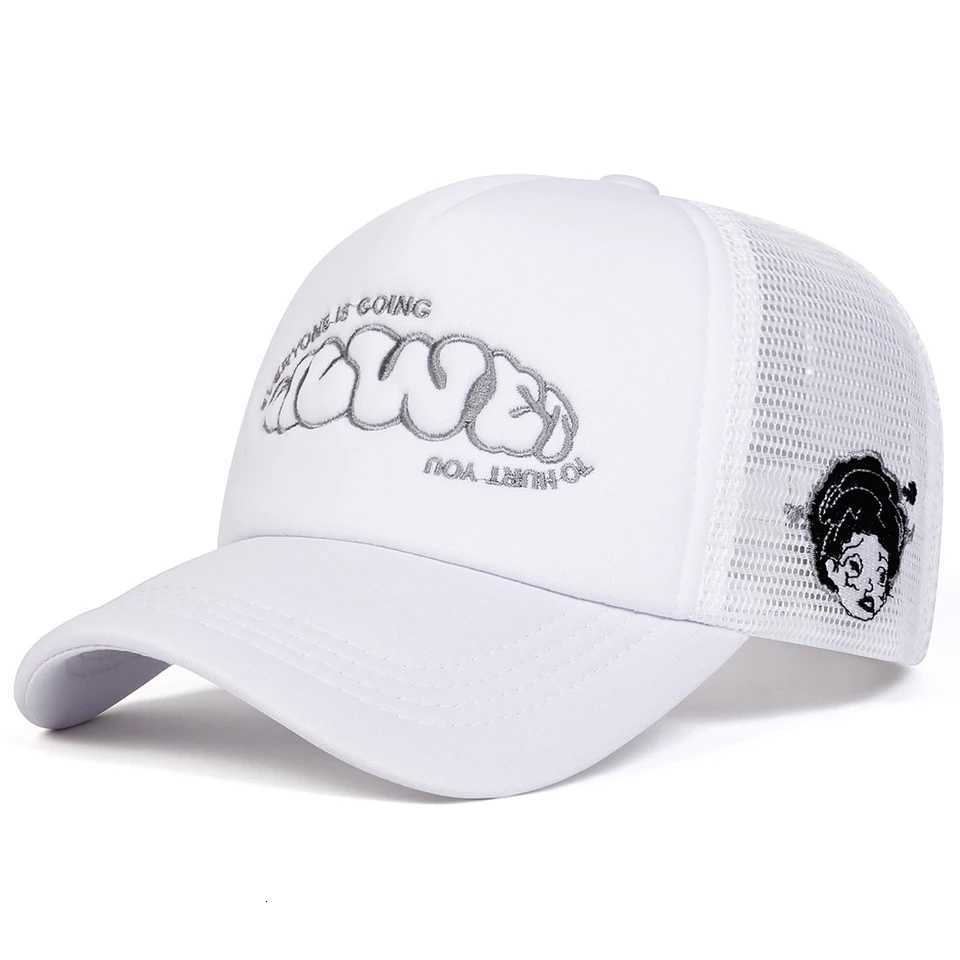 Unisex EVERYONE IS GOING Letter Embroidery Baseball Net Caps Spring Summer Outdoor Sunscreen Hat Adjustable Casual Trucker HatsT251125