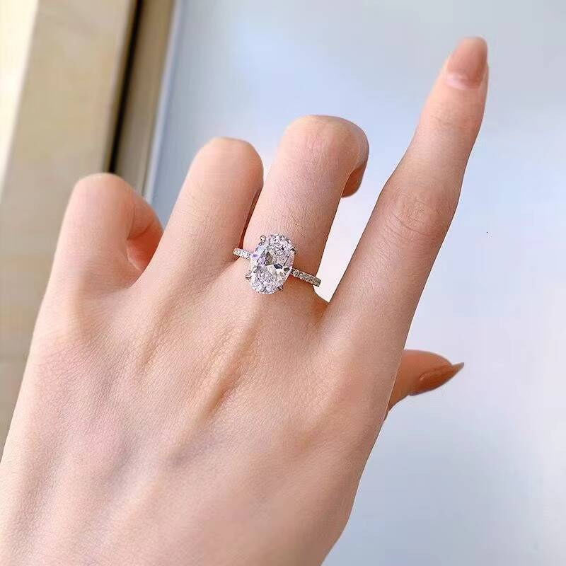 IGI Lab Diamonds Fashion Fine Rings 10K 14K Gold Platinum Jewelry Lab Grown Diamond Ring Oval Engagement Rings for Women