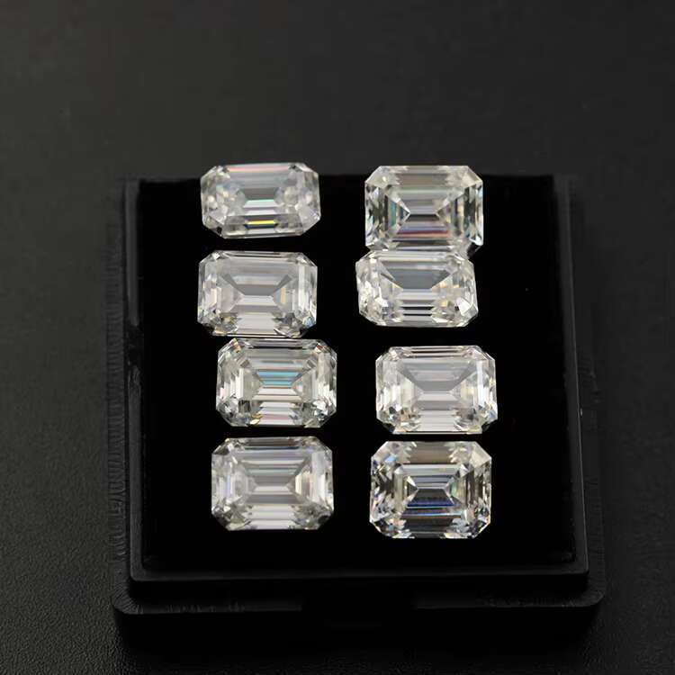 Yu Ying Gems DEF White VVS Moissanite Loose Gemstone High Quality Loose Diamond 1.0ct Emerald Cut Moissanite