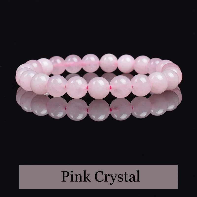 Natural Pink Crystal Bead Bracelet Real Rose Quartzs Natural Stone 6mm 8mm Round Beads Bracelet Women Men Energy Healing Jewelry J251125