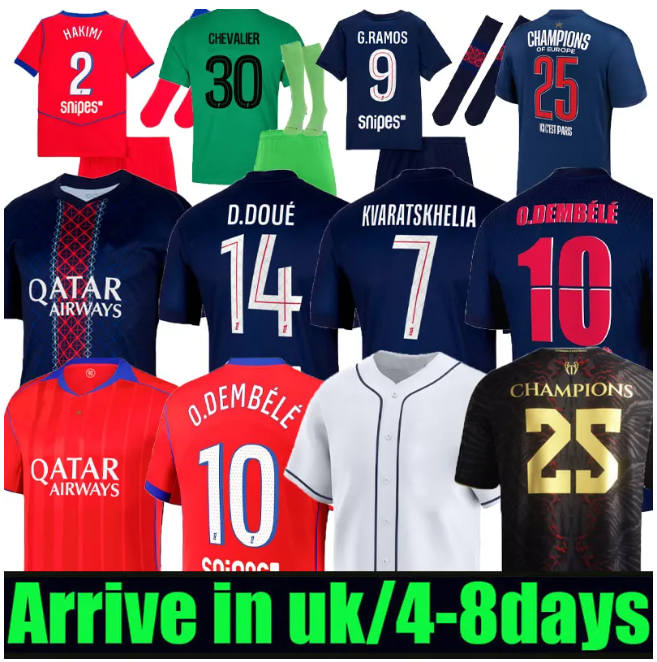 psges jersey 25 26 Ousmane Dembele jersey Khvicha Kvaratskhelia Football Shirt GonCalo Ramos Gianluigi Donnarumma kit Soccer Jerseys kids paris st germain jersey