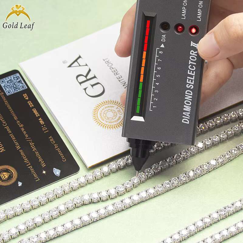 925 Sterling Silver Hip Hop Tennis Necklace 3-5mm D Color VVS Diamond Link Chain for Men Moissanite Necklace