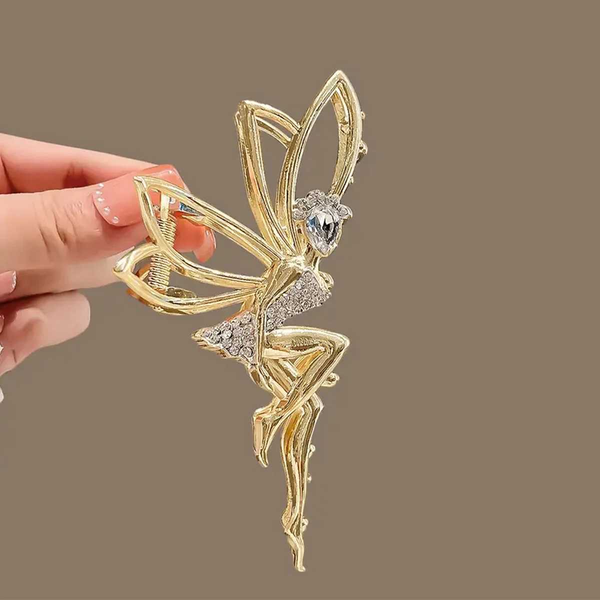 1 piece of fashionable crystal dance elf metal hair claw womens party ponytail headbandT250425