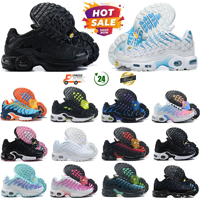 Designer kids sneakers Tn Plus 2.0 Girl Boy kids Children Shoes Designer Athletic Triple White Black Gold Red Laser Blue Toddler kida Child trainer Sports Size 28-35