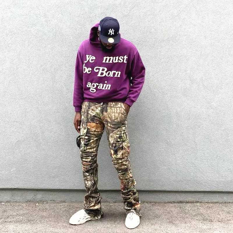 Frog Drift New Fashion CPFM Retro Street Clothing Foam Printed Sportswear Hoodie M250425