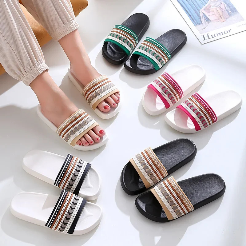 Summer Womens Home Slippers Home Wholesale Bathroom Anti-slip Flip-Flops Wear Soft-soled Indoor Slippers Outside 250421