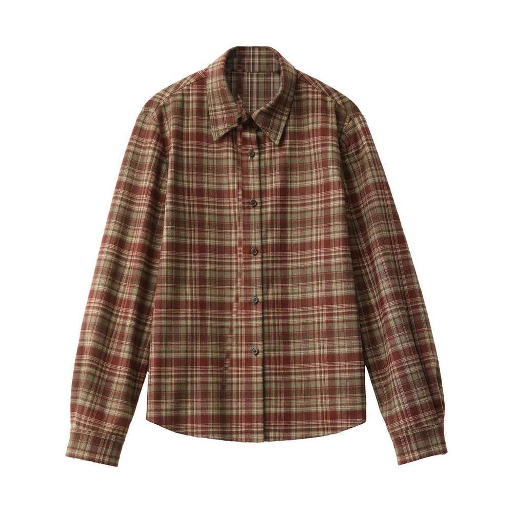 CHIC VEN Retro Women's Shirt Long Sleeve Sanding Single Breasted New Loose Casual Plaid Lapel Female Blouses Spring Autumn 2025