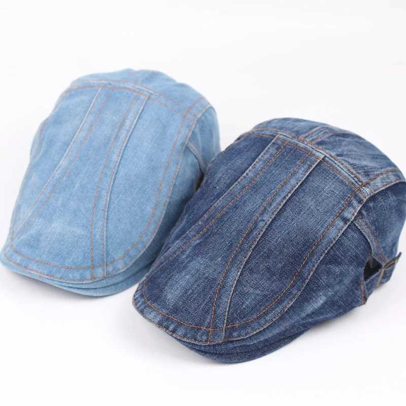 Adjustable Denim Cap for Men Women Casual Unisex Jeans Beret Hat Solid Color Cap Spring Autumn Hats Men Winter J251125