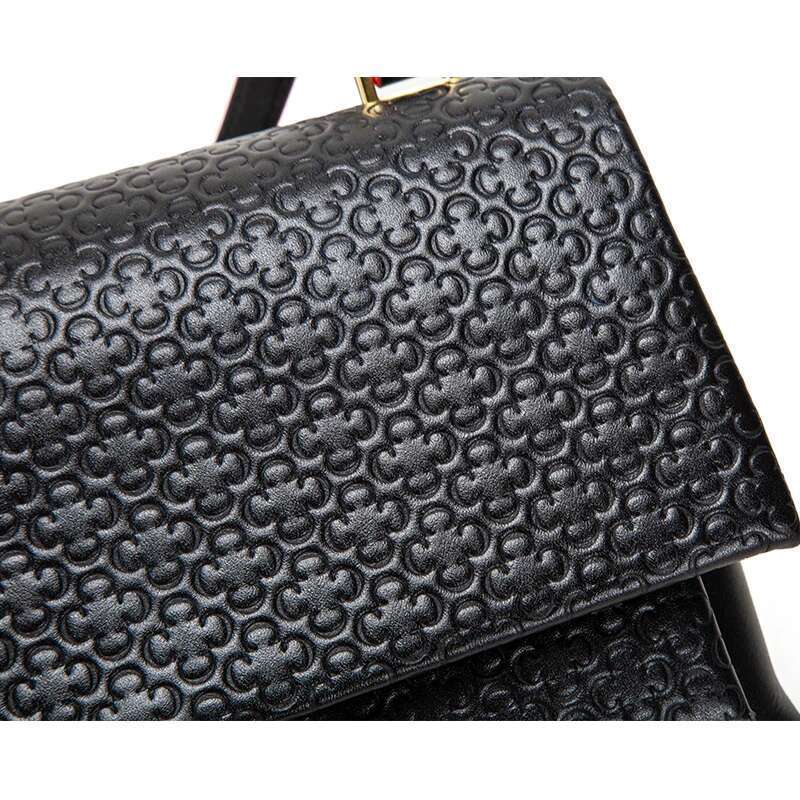 Women's Bag New Advanced 100% Leather Soft Female C-Shaped Emed Removable Shoulder Strap Lady Handbag