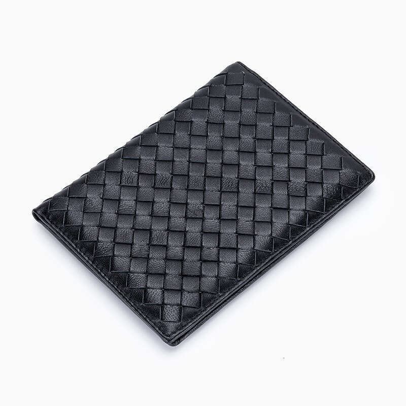 Sheepskin Handwoven Holder Unisex Genuine Leather Wallet Foreign Trade European and American New Style Multifunctional Passport Clip Bag