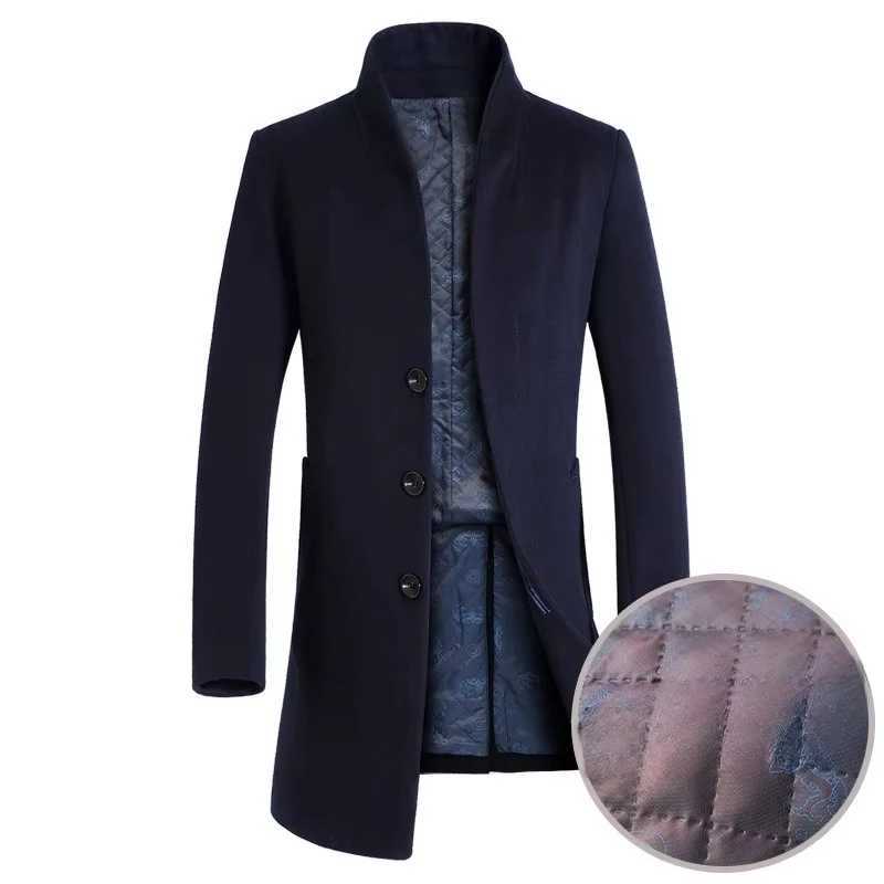 New Autumn Winter Men Business Casual Cashmere Trench Coats British Style Overcoats Man Warm Woolen Blends Quality Long JacketsT251125