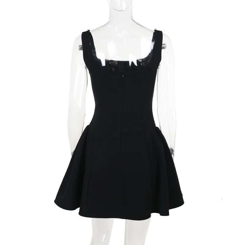 Dongdumaoyi Townlike Beading Pearl Waist Wrap A Line Dress Women Spaghetti Strap Mini Spring Summer Nightclub Sexy Party Dresses