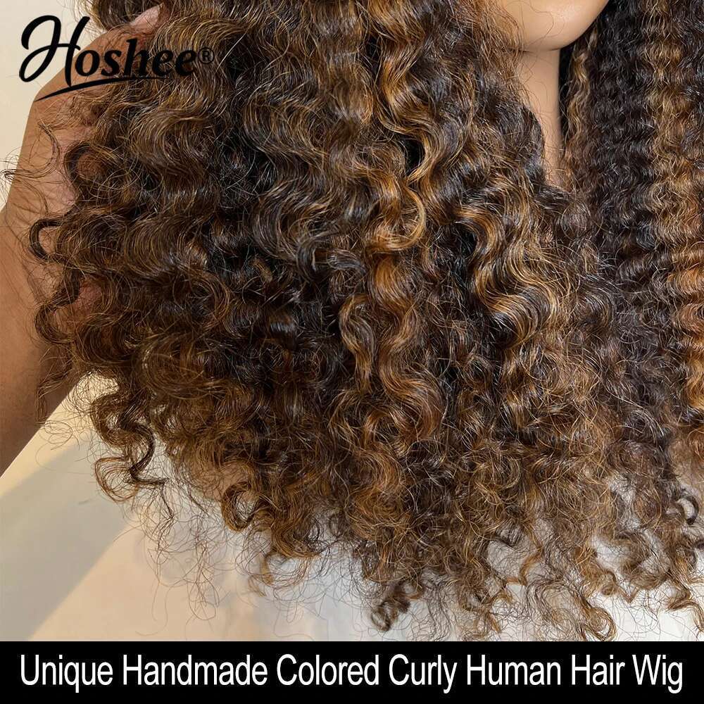 Latina Dark Brown Colored 13X4 Wigs For Black Women Glueless Bouncy Curly 4X4 Pre-Cut Lace Wig Human Hair Remy