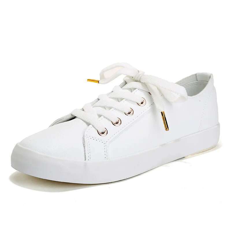Spring and summer new leather small white ultra-fiber breathable casual men's lace-up flat large size women's shoes