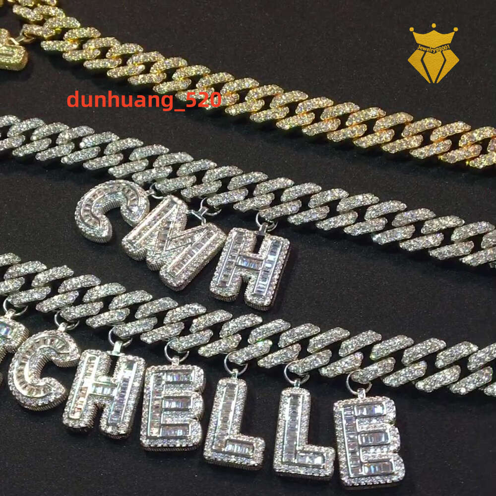 Personalized Customize Combination Name Diamond Cuban Chain Necklace Women Men Ins Style DIY Iced Out Letters Chain Creative Jewelry Gifts for Lady Gi
