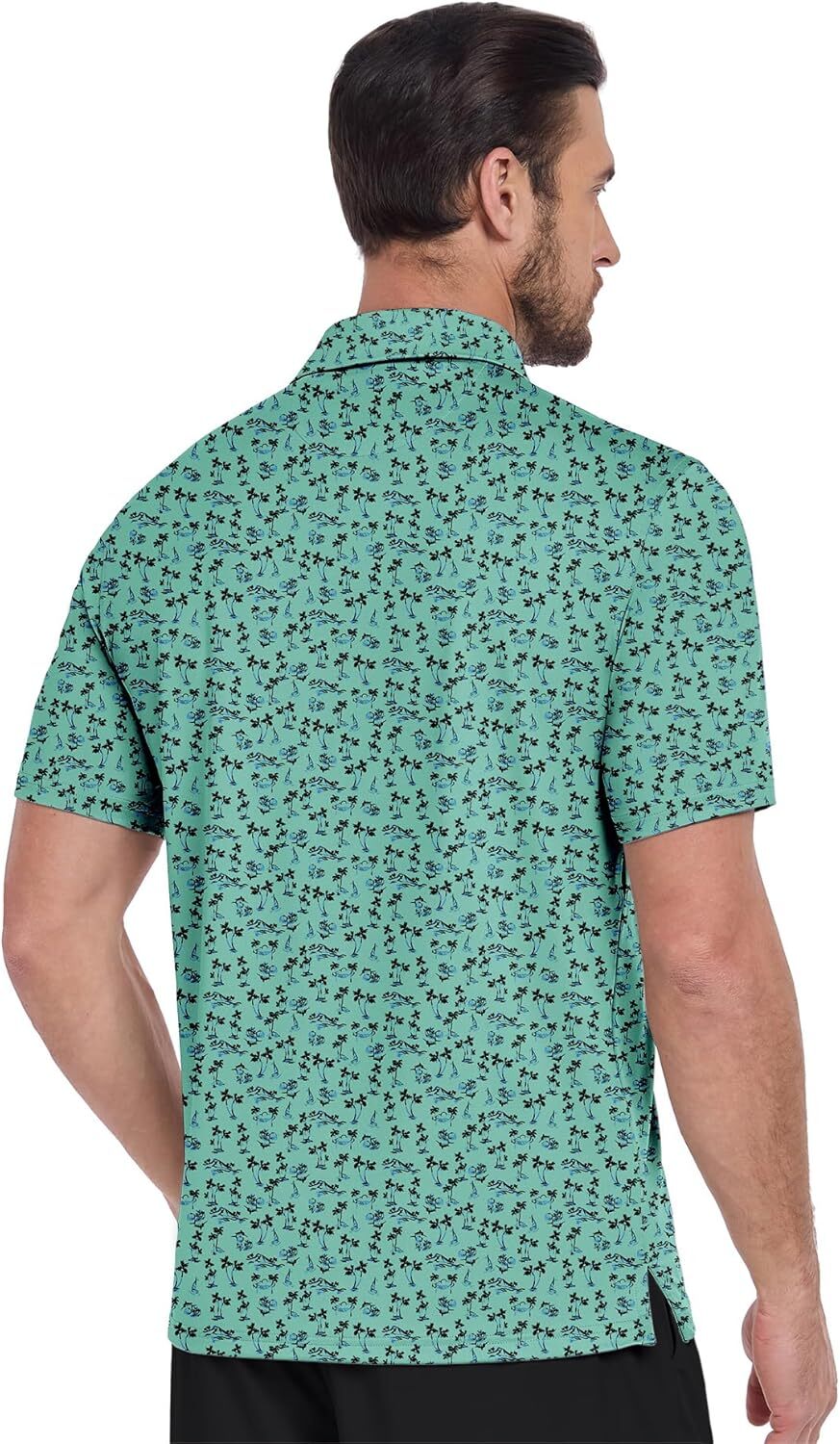 Mens Polo shirt Men's Golf Shirts Short Sleeve Moisture Wicking Performance Print Patterns Casual Collared Golf Polo Shirt for Men Polos