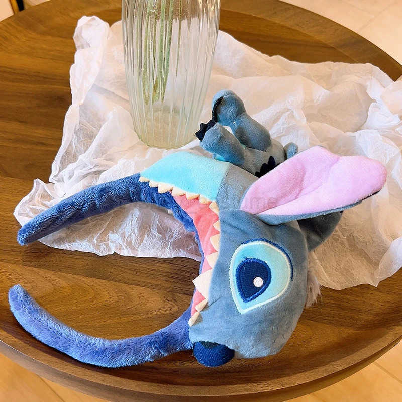 Disney Plush Sewing Earbands Headbands Female Role Playing Shark Hair Girls Cartoon Cute Sewing Soft Hair Accessories Childrens Birthday Gifts X250425