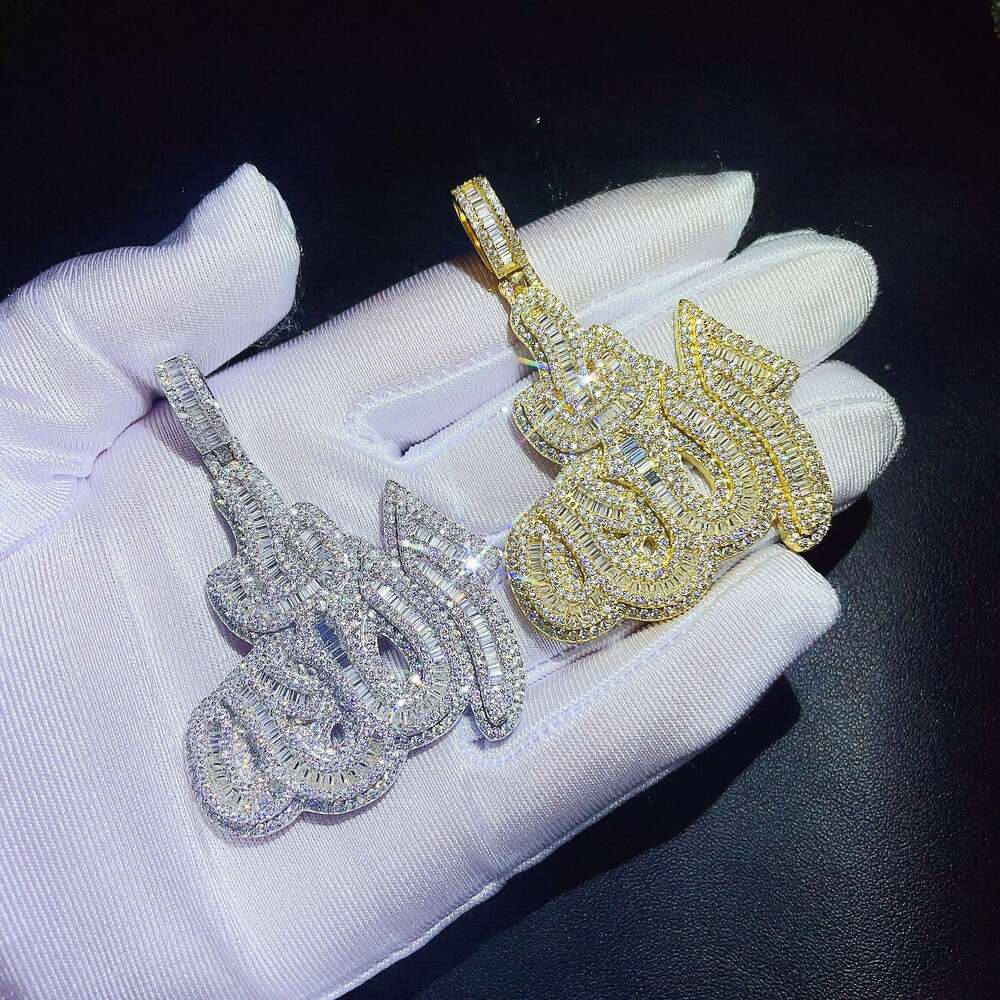 Hip Hop Jewelry VVS Moissanite Pendant Mens Necklace Pass Diamond Tester Iced Out Anchor Pendant