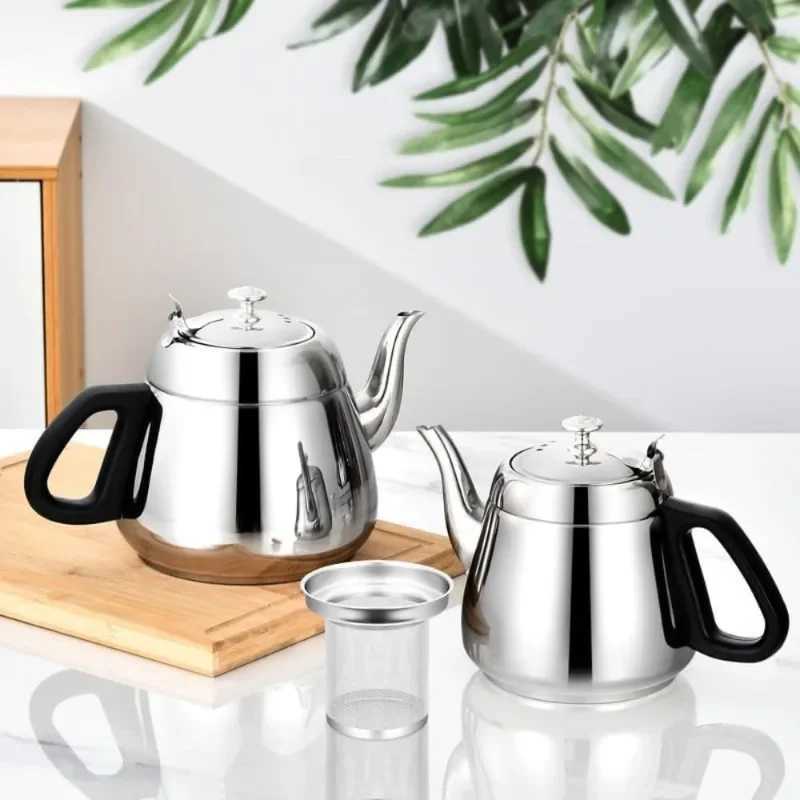 2/15/12L Stainless Steel Teapot Kettle Tea Water Stove Coffee Pot Home Office Restaurant Kettle Whistling Kettle Teakettle C251125
