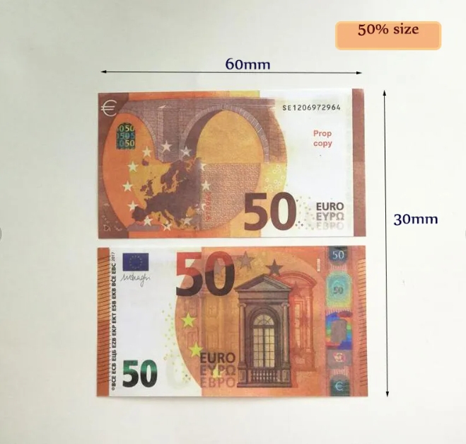 Copy Money Actual 1:2 Size Wholesale Entertainment Prank Simulation Props, Euro Hot Selling High-quality Cost-effective Items Copy