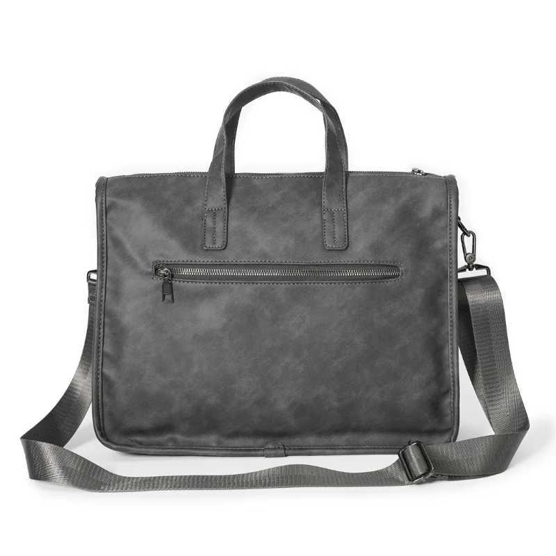 Casual Business Mens Handbag Fashion High Capacity Briefcase with Shoulder Strap Men Crossdoy Bags Luxury PU Leather Laptop BagT251125
