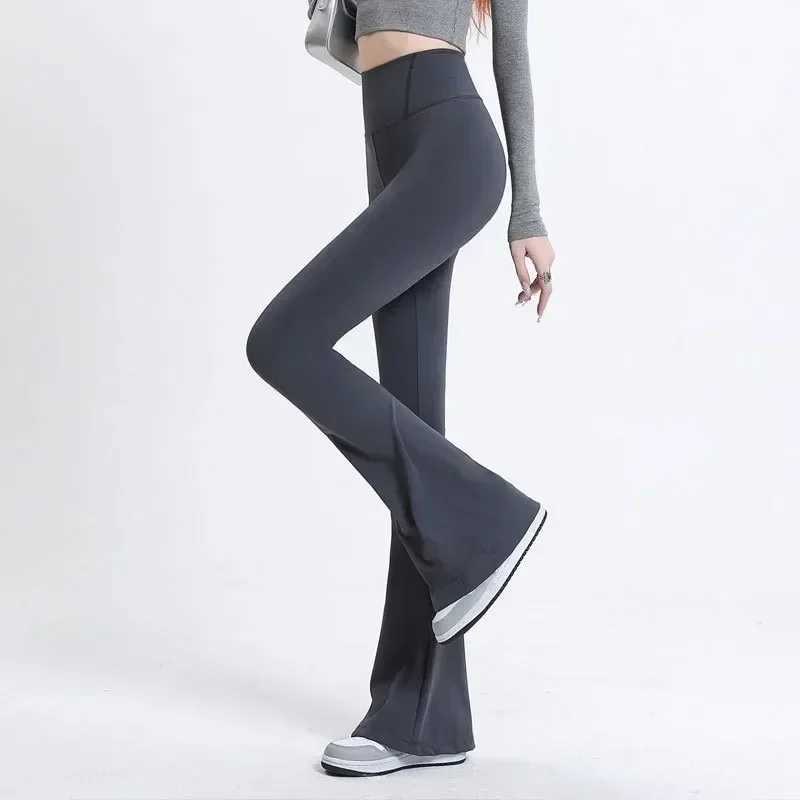 Womens sexy ultra-thin pants with ribbed solid color pants high waisted sparkling pants showcasing long legs fully matched sports pantsC250425