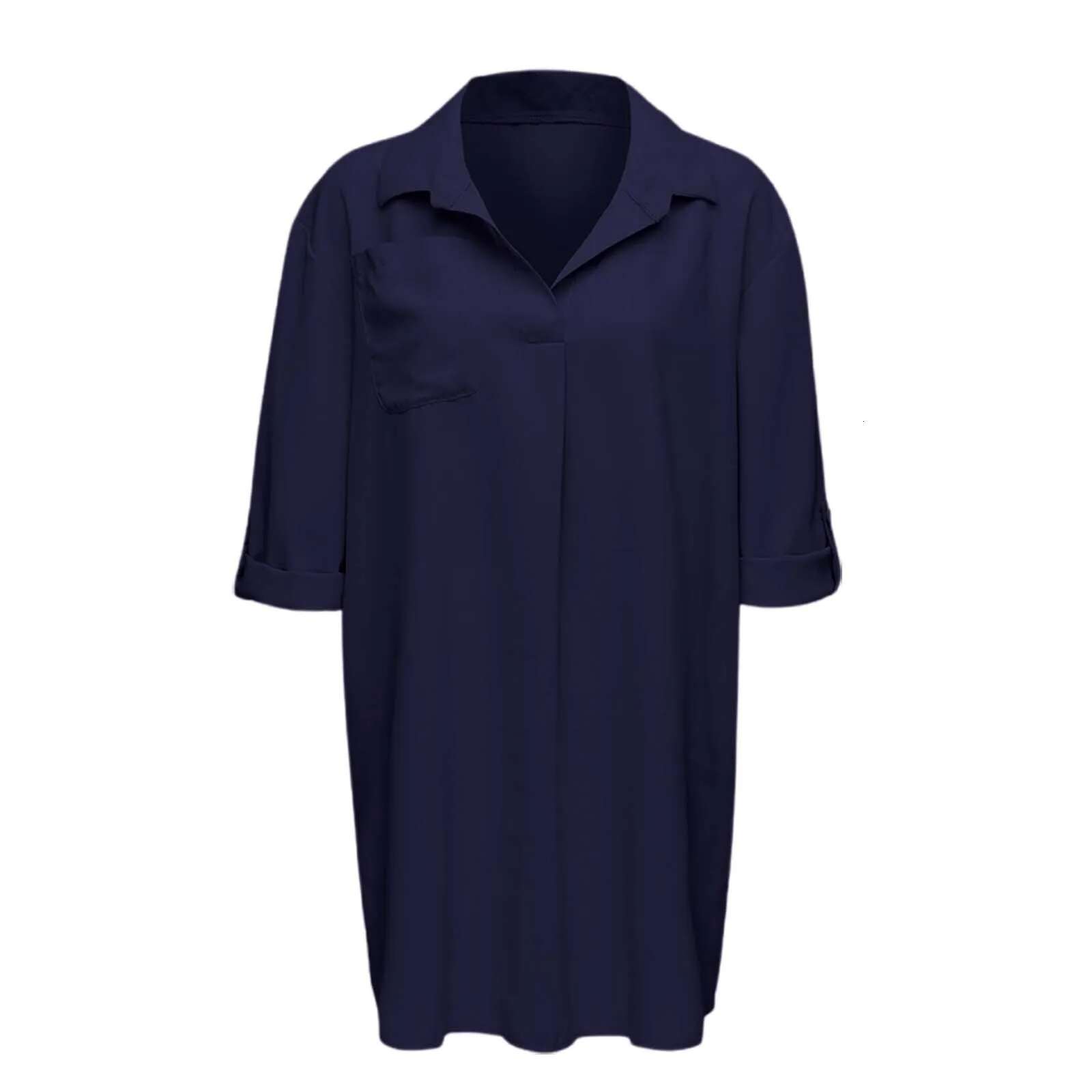 Dongdumaoyi Beach Casual Purple Shirt Dress For Women Elegant Ladies Plus Size Blouse And Irregular Buttons Shirts Top Summer