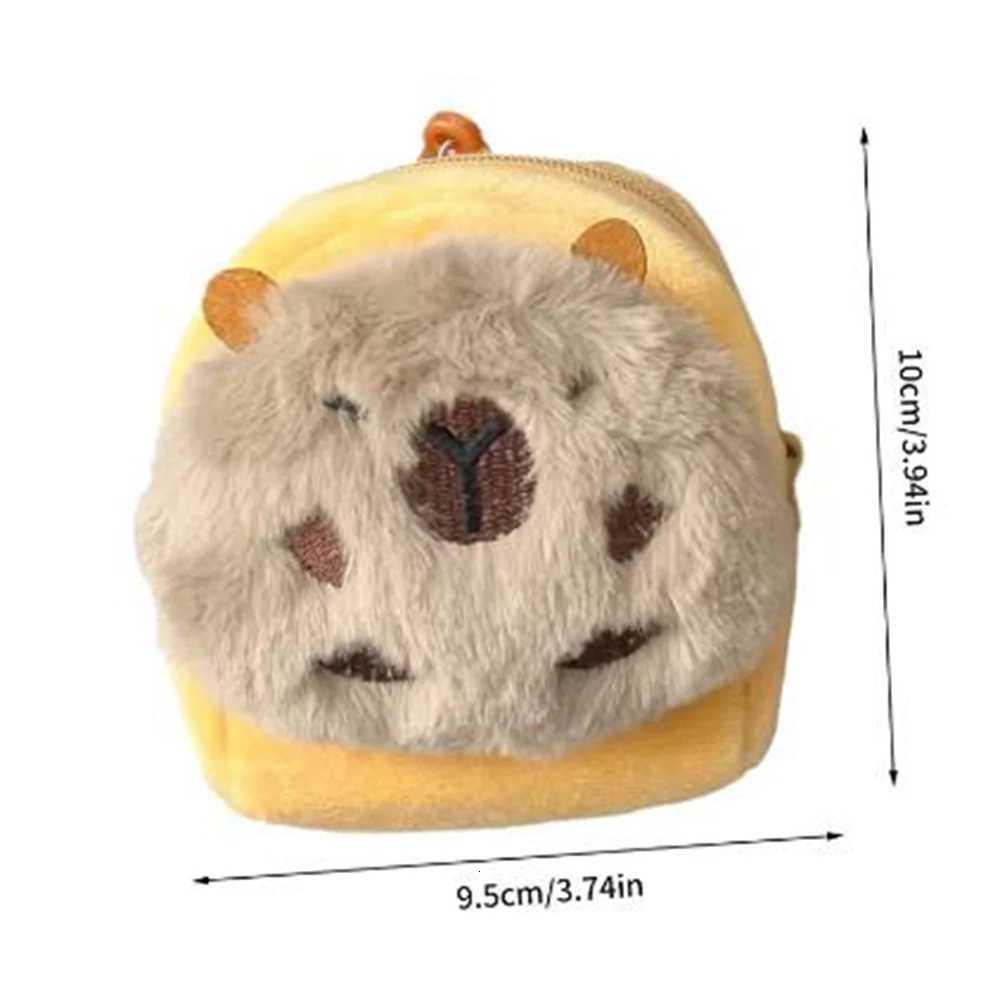 Cute Plush Capybara Coin Purse Cartoon Animal Shape Wallet Key Lipstick Headphone Storage Bag Creative Capybara Kawaii PouchXJ251125