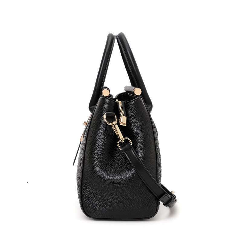 Aidrani Genuine leather women's handbag, fashion crocodile pattern design, high-end cowhide bag large capacity
