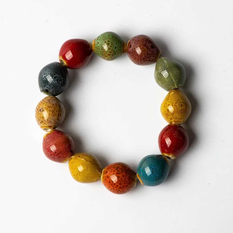 Colorful Ceramic beads bracelets hand made DIY Artware Retro bracelet Jewelery FY361 J251125