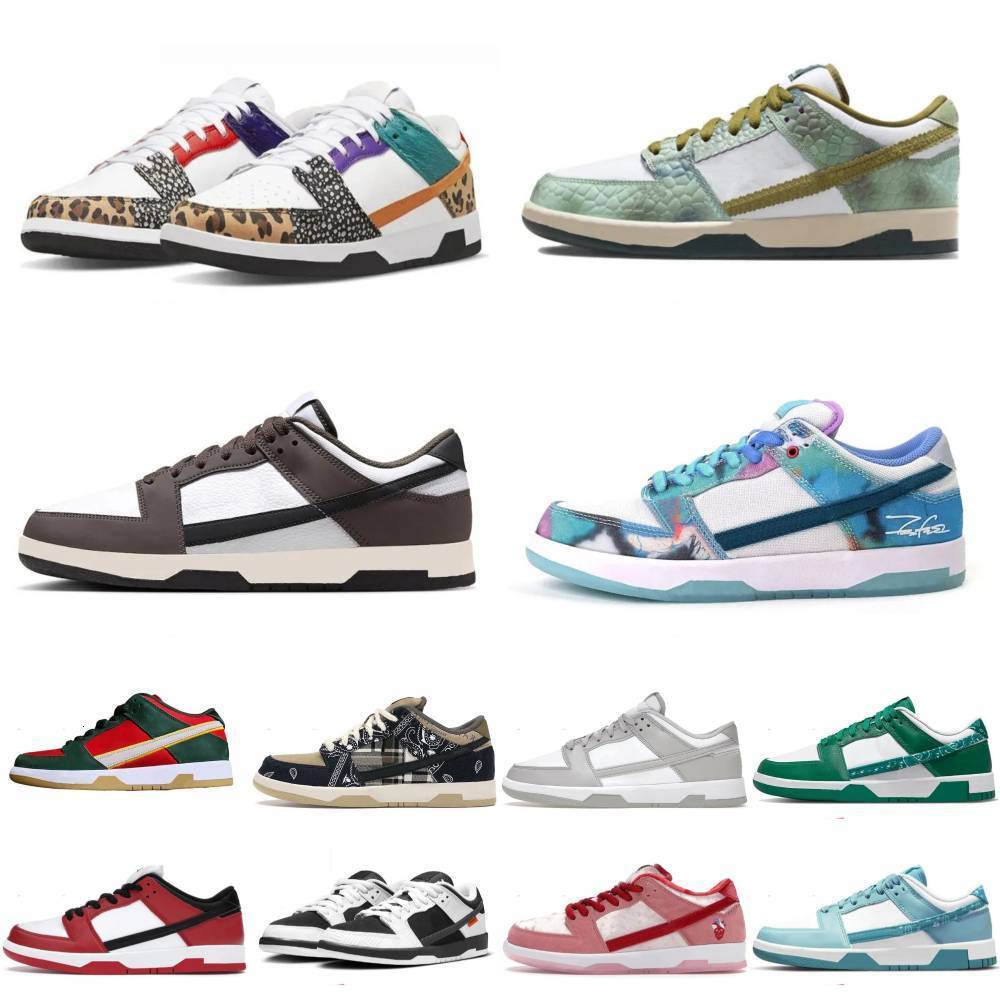 Designer Low Safari Mix Sports Shoes Trainers Triple Black White Girls Buttercup Casual Shoes Parra Orange Lobster Los Angeles Jarritos Men Women Outdoor Sneakers