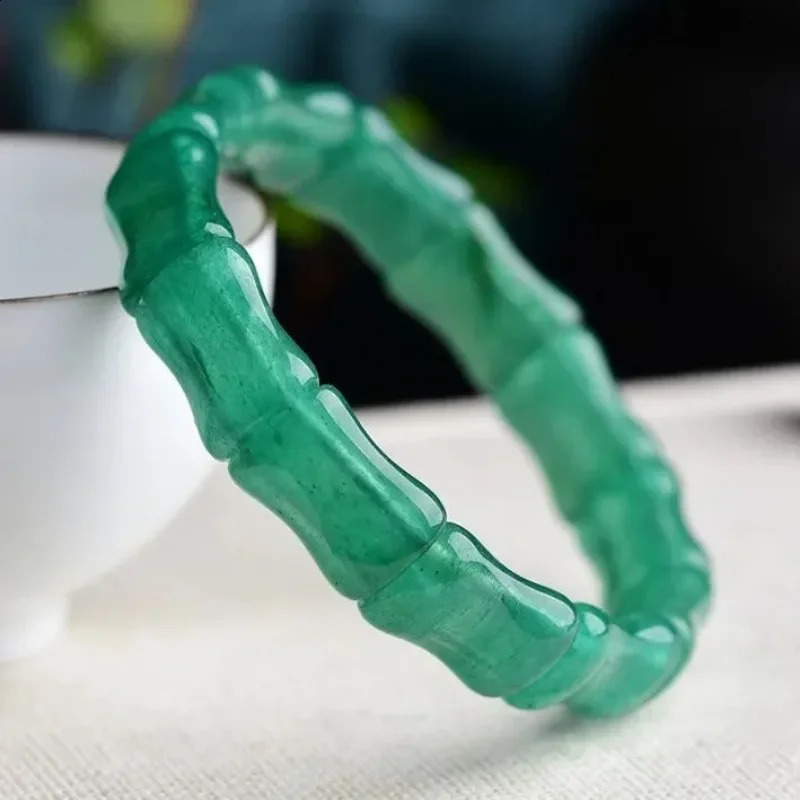 Dongling Jade Hand Bracelet Full Green Light Green Ice Flower Mens and Womens Fashion Bracelet 250424