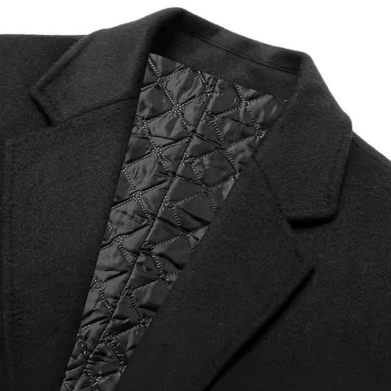 Mens Jackets Mens Woolen Coat Autumn Winter Men Business Casual Thickened Warm Wool Jacket Coat Male Slim Trench Coat OvercoatT251125