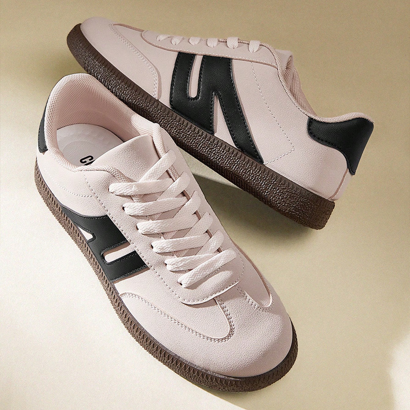 Free shipping 2025 spring summer new arrival fashionable soft sole casual shoes women flat low top sneakers versatile board shoes multiple color optio